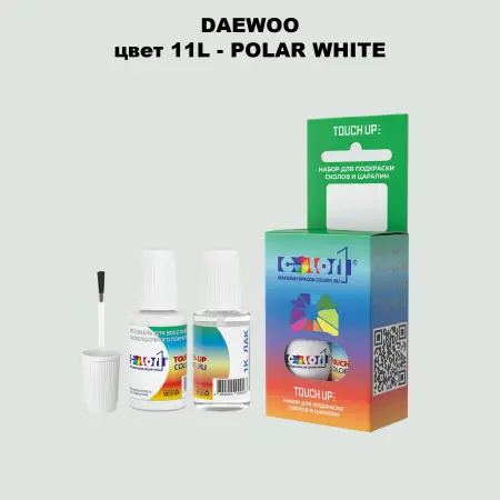 Краска для сколов во флаконе с кисточкой DAEWOO, цвет 11L - POLAR WHITE