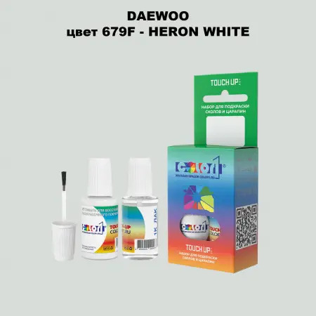 Краска для сколов во флаконе с кисточкой DAEWOO, цвет 679F - HERON WHITE