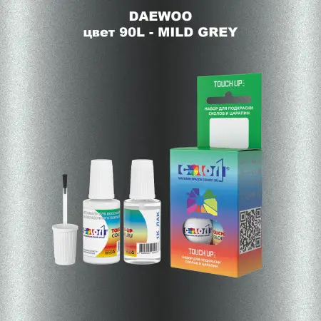 Краска для сколов во флаконе с кисточкой DAEWOO, цвет 90L - MILD GREY
