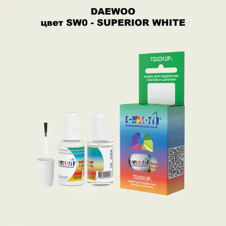 Краска для сколов во флаконе с кисточкой DAEWOO, цвет SW0 - SUPERIOR WHITE