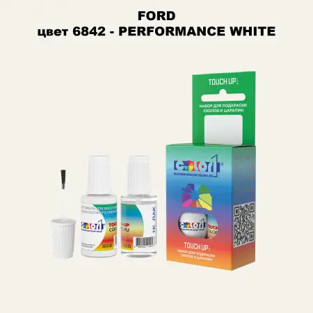Краска для сколов во флаконе с кисточкой FORD, цвет 6842 - PERFORMANCE WHITE