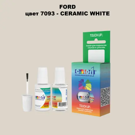 Краска для сколов во флаконе с кисточкой FORD, цвет 7093 - CERAMIC WHITE