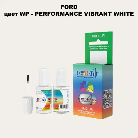Краска для сколов во флаконе с кисточкой FORD, цвет WP - PERFORMANCE VIBRANT WHITE