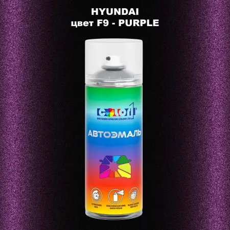 Аэрозольная краска HYUNDAI, цвет F9 - PURPLE