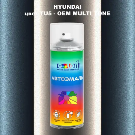 Аэрозольная краска HYUNDAI, цвет TU5 - 2-х цветное покрытие
