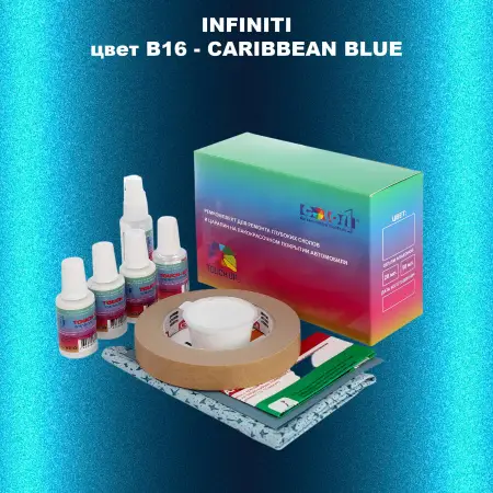 Ремкомплект для ремонта глубоких сколов и царапин INFINITI, цвет B16 - CARIBBEAN BLUE