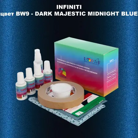 Ремкомплект для ремонта глубоких сколов и царапин INFINITI, цвет BW9 - DARK MAJESTIC MIDNIGHT BLUE