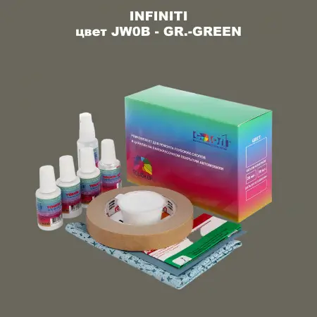 Ремкомплект для ремонта глубоких сколов и царапин INFINITI, цвет JW0B - GR.-GREEN