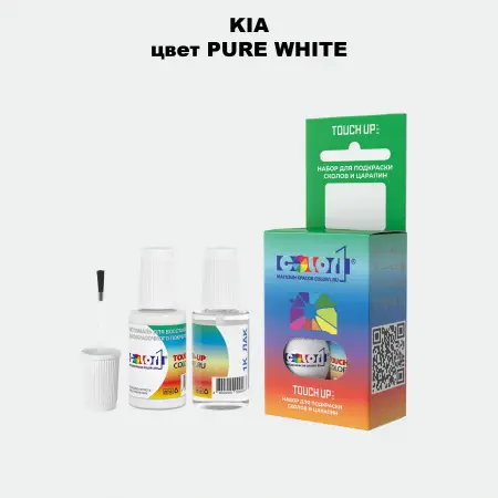 Краска для сколов во флаконе с кисточкой KIA, цвет - PURE WHITE