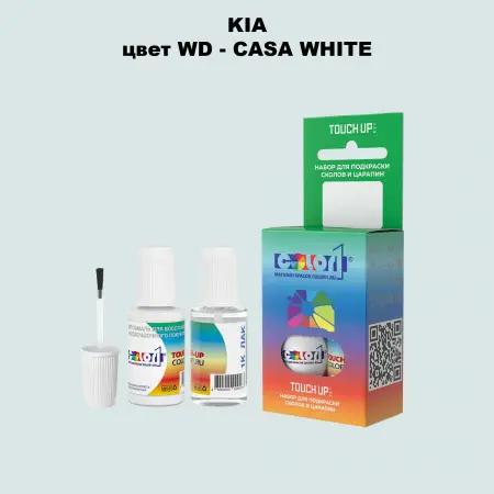Краска для сколов во флаконе с кисточкой KIA, цвет WD - CASA WHITE