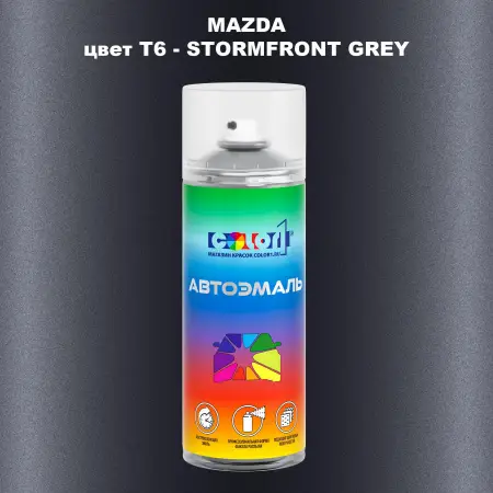Аэрозольная краска MAZDA, цвет T6 - STORMFRONT GREY