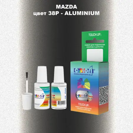 Краска для сколов во флаконе с кисточкой MAZDA, цвет 38P - ALUMINIUM