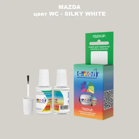 Краска для сколов во флаконе с кисточкой MAZDA, цвет WC - SILKY WHITE