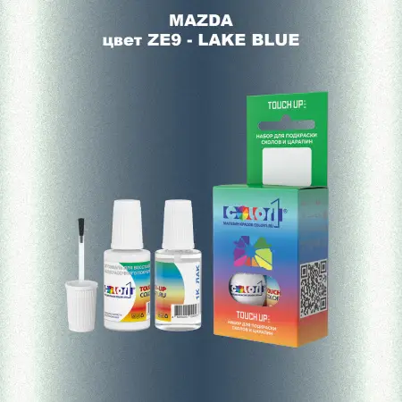 Краска для сколов во флаконе с кисточкой MAZDA, цвет ZE9 - LAKE BLUE