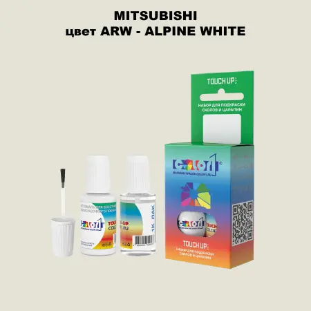 Краска для сколов во флаконе с кисточкой MITSUBISHI, цвет ARW - ALPINE WHITE