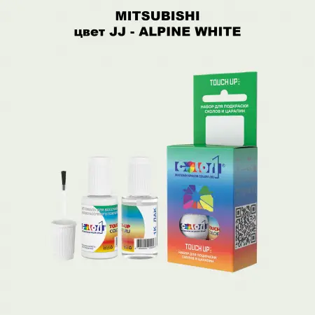 Краска для сколов во флаконе с кисточкой MITSUBISHI, цвет JJ - ALPINE WHITE