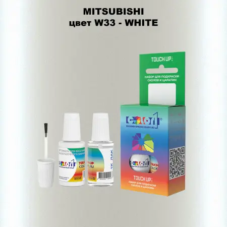 Краска для сколов во флаконе с кисточкой MITSUBISHI, цвет W33 - WHITE