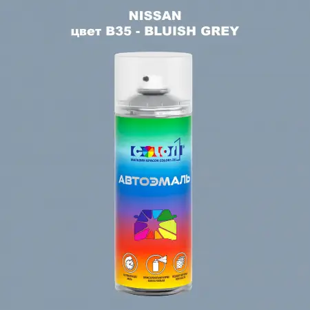Аэрозольная краска NISSAN, цвет B35 - BLUISH GREY