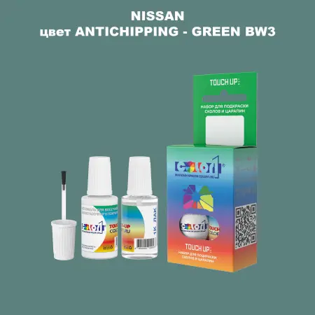 Краска для сколов во флаконе с кисточкой NISSAN, цвет ANTICHIPPING - GREEN BW3