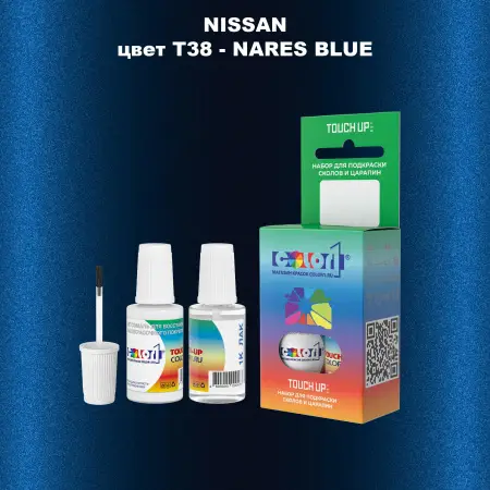 Краска для сколов во флаконе с кисточкой NISSAN, цвет T38 - NARES BLUE