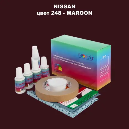 Ремкомплект для ремонта глубоких сколов и царапин NISSAN, цвет 248 - MAROON