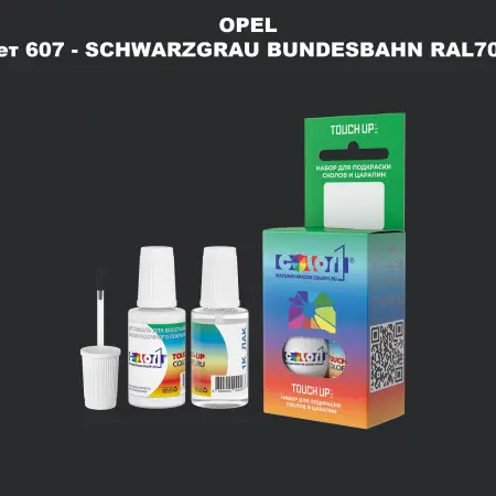 Краска для сколов во флаконе с кисточкой OPEL, цвет 607 - SCHWARZGRAU BUNDESBAHN RAL7021