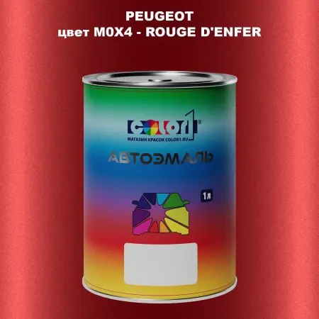 Автомобильная краска PEUGEOT, цвет M0X4 - ROUGE D'ENFER