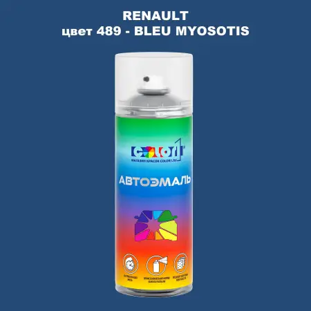 Аэрозольная краска RENAULT, цвет 489 - BLEU MYOSOTIS