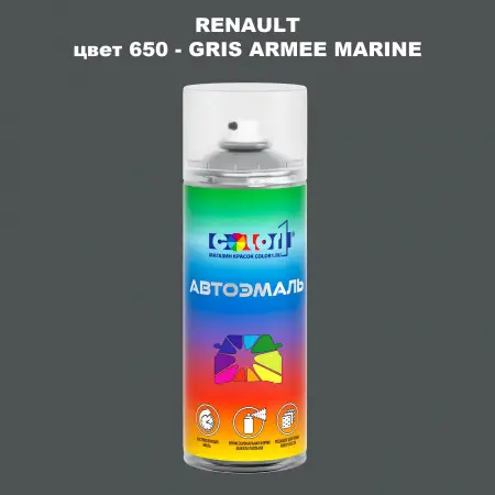 Аэрозольная краска RENAULT, цвет 650 - GRIS ARMEE MARINE