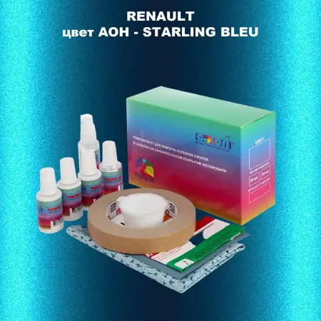 Ремкомплект для ремонта глубоких сколов и царапин RENAULT, цвет AOH - STARLING BLEU
