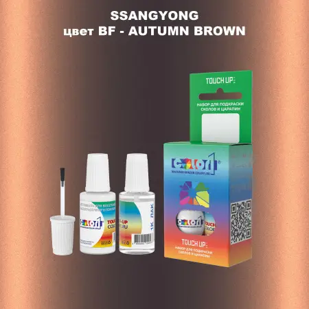 Краска для сколов во флаконе с кисточкой SSANGYONG, цвет BF - AUTUMN BROWN