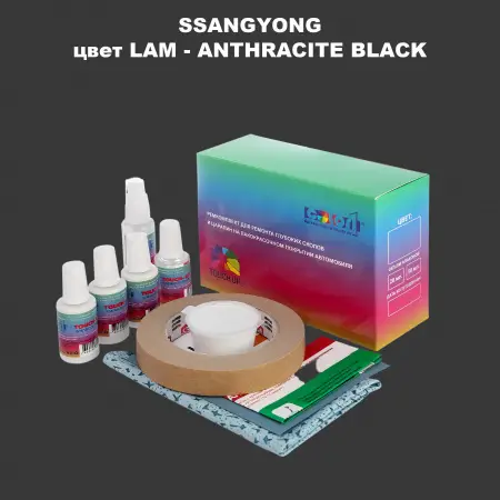 Ремкомплект для ремонта глубоких сколов и царапин SSANGYONG, цвет LAM - ANTHRACITE BLACK