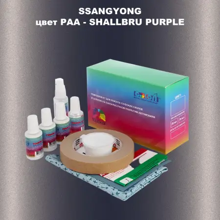 Ремкомплект для ремонта глубоких сколов и царапин SSANGYONG, цвет PAA - SHALLBRU PURPLE