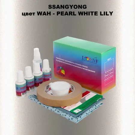 Ремкомплект для ремонта глубоких сколов и царапин SSANGYONG, цвет WAH - PEARL WHITE LILY