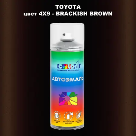 Аэрозольная краска TOYOTA, цвет 4X9 - BRACKISH BROWN