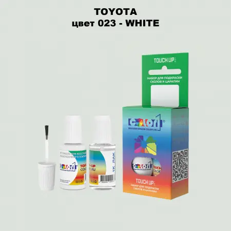 Краска для сколов во флаконе с кисточкой TOYOTA, цвет 023 - WHITE