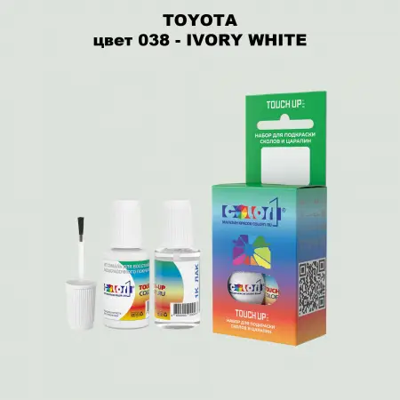 Краска для сколов во флаконе с кисточкой TOYOTA, цвет 038 - IVORY WHITE
