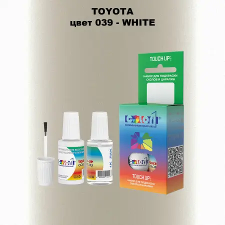 Краска для сколов во флаконе с кисточкой TOYOTA, цвет 039 - WHITE