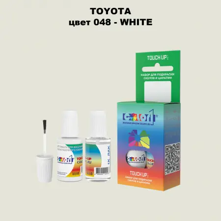 Краска для сколов во флаконе с кисточкой TOYOTA, цвет 048 - WHITE