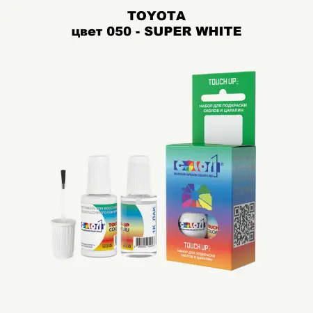 Краска для сколов во флаконе с кисточкой TOYOTA, цвет 050 - SUPER WHITE