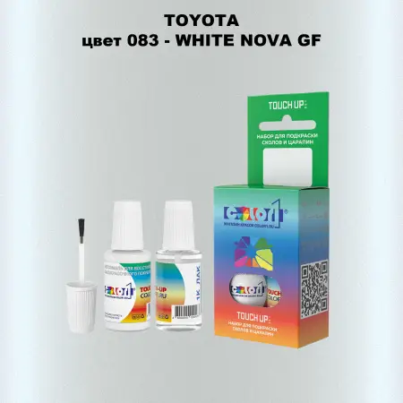 Краска для сколов во флаконе с кисточкой TOYOTA, цвет 083 - WHITE NOVA GF
