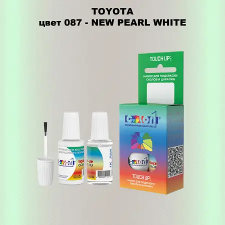 Краска для сколов во флаконе с кисточкой TOYOTA, цвет 087 - NEW PEARL WHITE