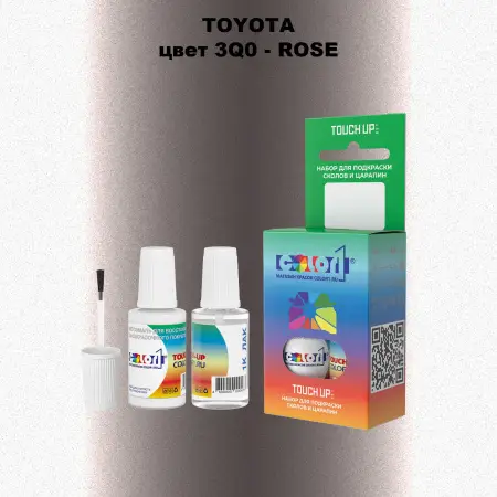 Краска для сколов во флаконе с кисточкой TOYOTA, цвет 3Q0 - ROSE