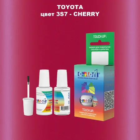 Краска для сколов во флаконе с кисточкой TOYOTA, цвет 3S7 - CHERRY