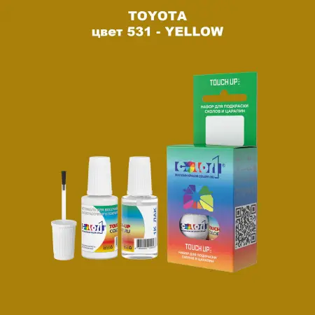Краска для сколов во флаконе с кисточкой TOYOTA, цвет 531 - YELLOW