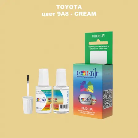 Краска для сколов во флаконе с кисточкой TOYOTA, цвет 9A8 - CREAM