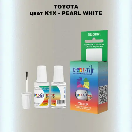 Краска для сколов во флаконе с кисточкой TOYOTA, цвет K1X - PEARL WHITE