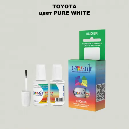 Краска для сколов во флаконе с кисточкой TOYOTA, цвет - PURE WHITE