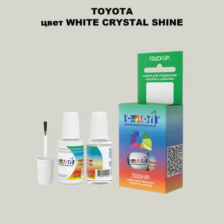 Краска для сколов во флаконе с кисточкой TOYOTA, цвет - WHITE CRYSTAL SHINE