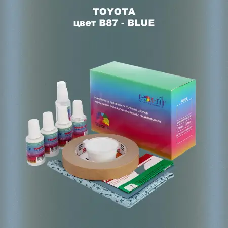 Ремкомплект для ремонта глубоких сколов и царапин TOYOTA, цвет B87 - BLUE
